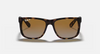 Ray-Ban Justin RB4165 Sunglasses front view - Colour: Rubber Havana / Grey-Brown Gradient Polarised