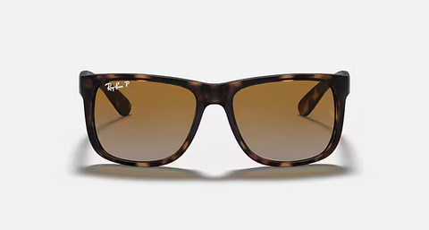 Ray-Ban Justin RB4165 Sunglasses - Rubber Havana / Grey-Brown Gradient Polarised