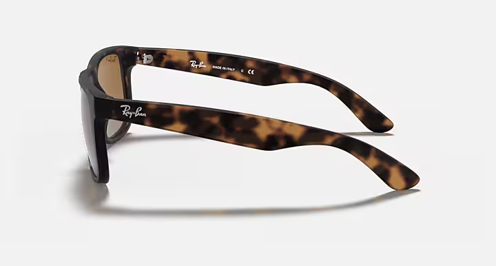 Ray-Ban Justin RB4165 Sunglasses side view - Colour: Rubber Havana / Grey-Brown Gradient Polarised