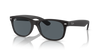Ray-Ban New Wayfarer Low Bridge Fit RB2132F Sunglasses angle view - Colour: Rubber Black / Blue