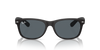 Ray-Ban New Wayfarer Low Bridge Fit RB2132F Sunglasses front view - Colour: Rubber Black / Blue