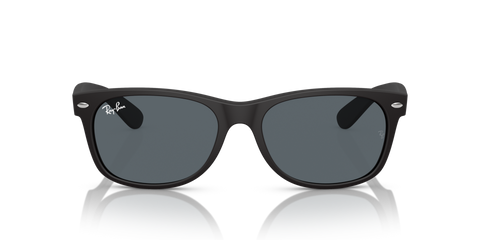 Ray-Ban New Wayfarer Low Bridge Fit RB2132F Sunglasses - Rubber Black / Blue