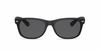 Ray-Ban New Wayfarer Low Bridge Fit RB2132F Sunglasses front view - Colour: Rubber Black - Lens: Grey solid tint - Media: Custom Polarised Grey solid tint
