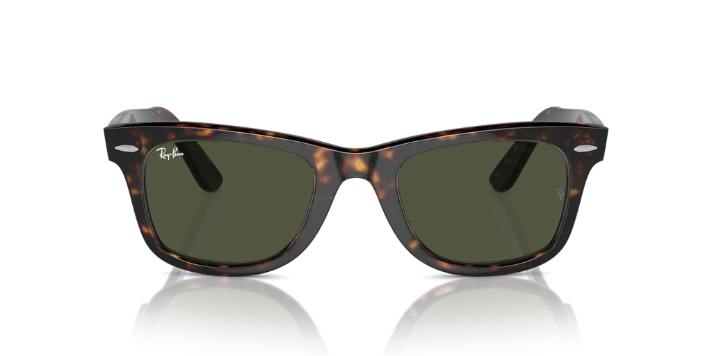 Ray-Ban Original Wayfarer RB2140 Sunglasses front view - Colour: Tortoise / G-15 Green