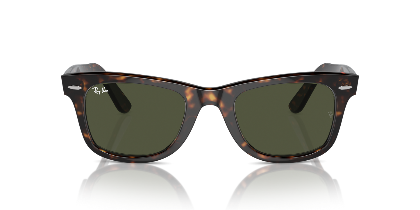 Ray-Ban Original Wayfarer RB2140 Sunglasses front view - Colour: Tortoise / G-15 Green