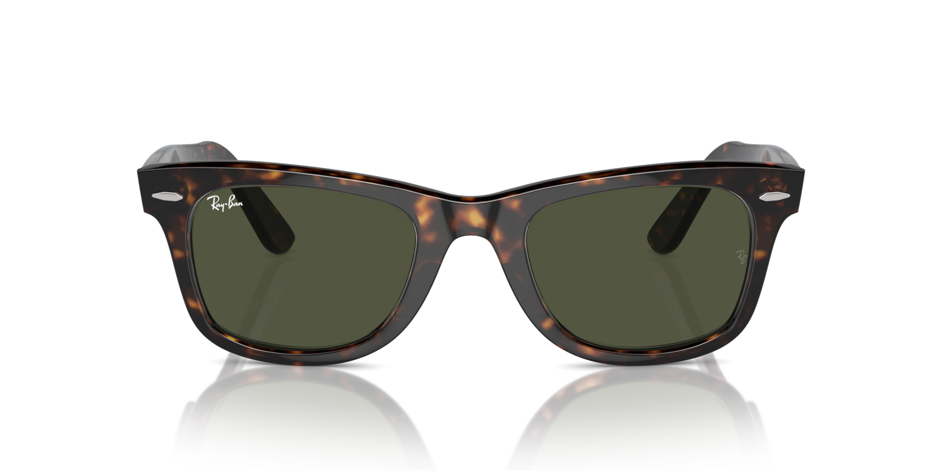 Ray-Ban Original Wayfarer RB2140 Sunglasses front view - Colour: Tortoise / G-15 Green