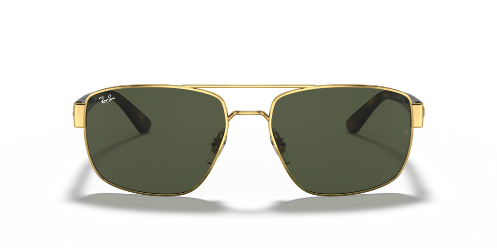 Ray-Ban RB3663 Sunglasses front view - Colour: Arista Gold / G-15 Green
