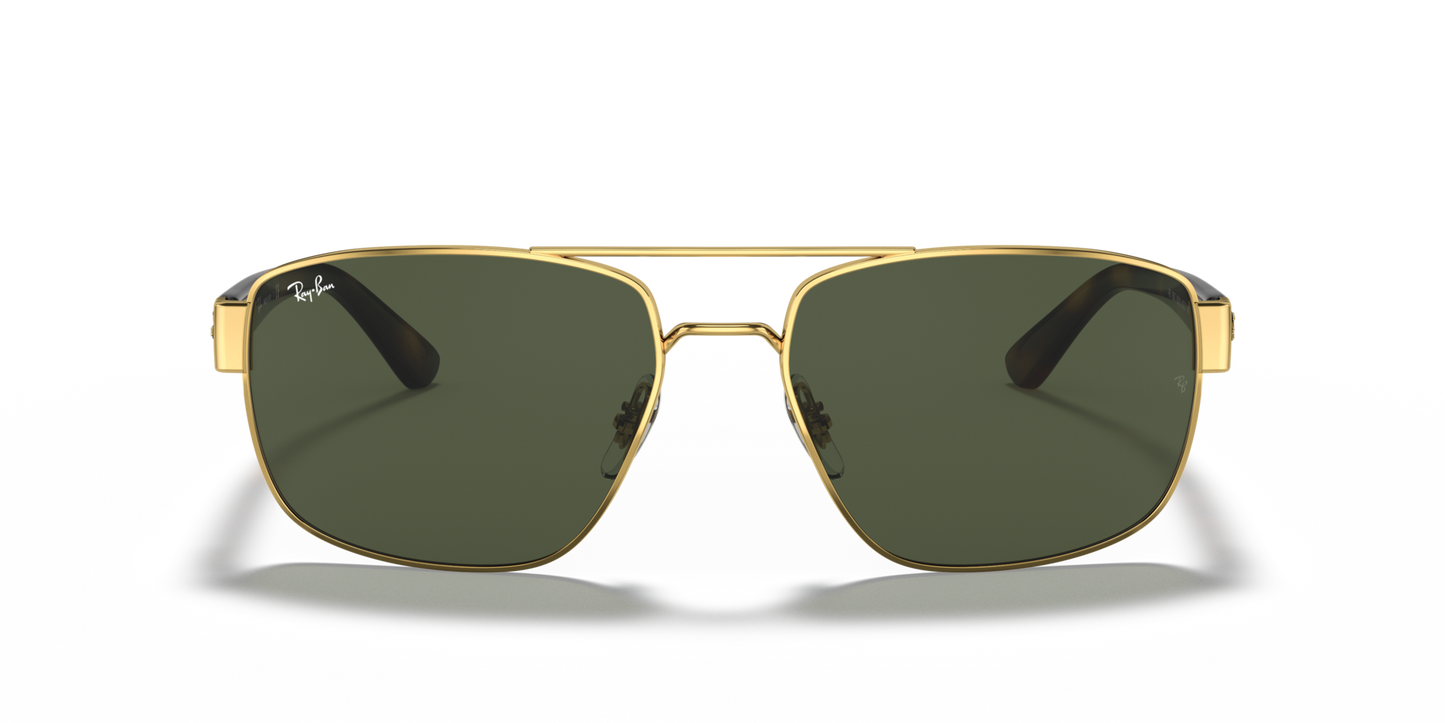 Ray-Ban RB3663 Sunglasses front view - Colour: Arista Gold / G-15 Green