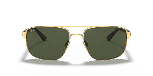 Ray-Ban RB3663 Sunglasses front view - Colour: Arista Gold / G-15 Green