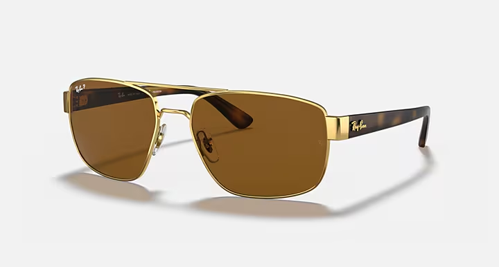 Ray-Ban RB3663 Sunglasses angle view - Colour: Arista Gold / B-15 Brown Polarised
