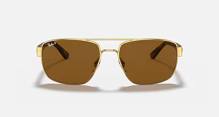 Ray-Ban RB3663 Sunglasses front view - Colour: Arista Gold / B-15 Brown Polarised