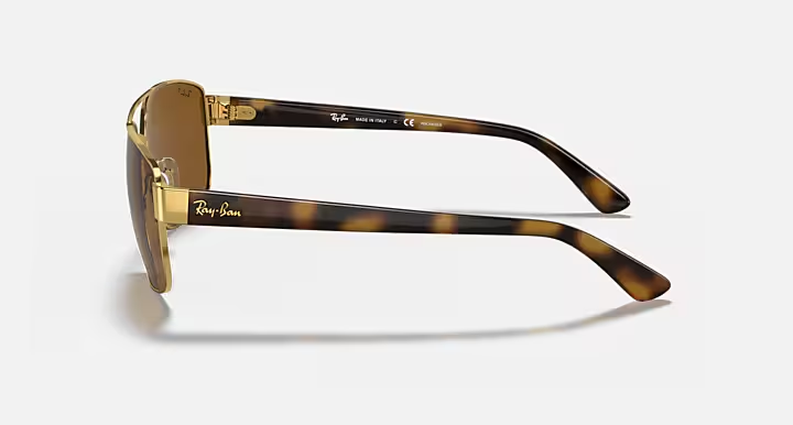 Ray-Ban RB3663 Sunglasses side view - Colour: Arista Gold / B-15 Brown Polarised