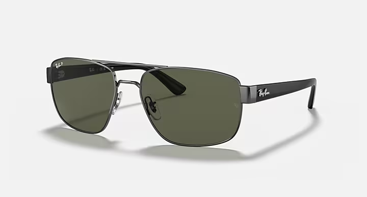 Ray-Ban RB3663 Sunglasses angle view - Colour: Gunmetal / G-15 Green Polarised