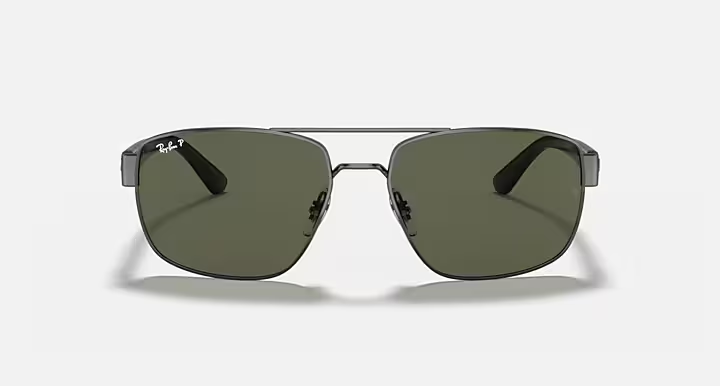 Ray-Ban RB3663 Sunglasses front view - Colour: Gunmetal / G-15 Green Polarised