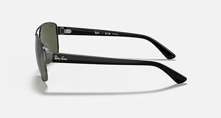 Ray-Ban RB3663 Sunglasses side view - Colour: Gunmetal / G-15 Green Polarised