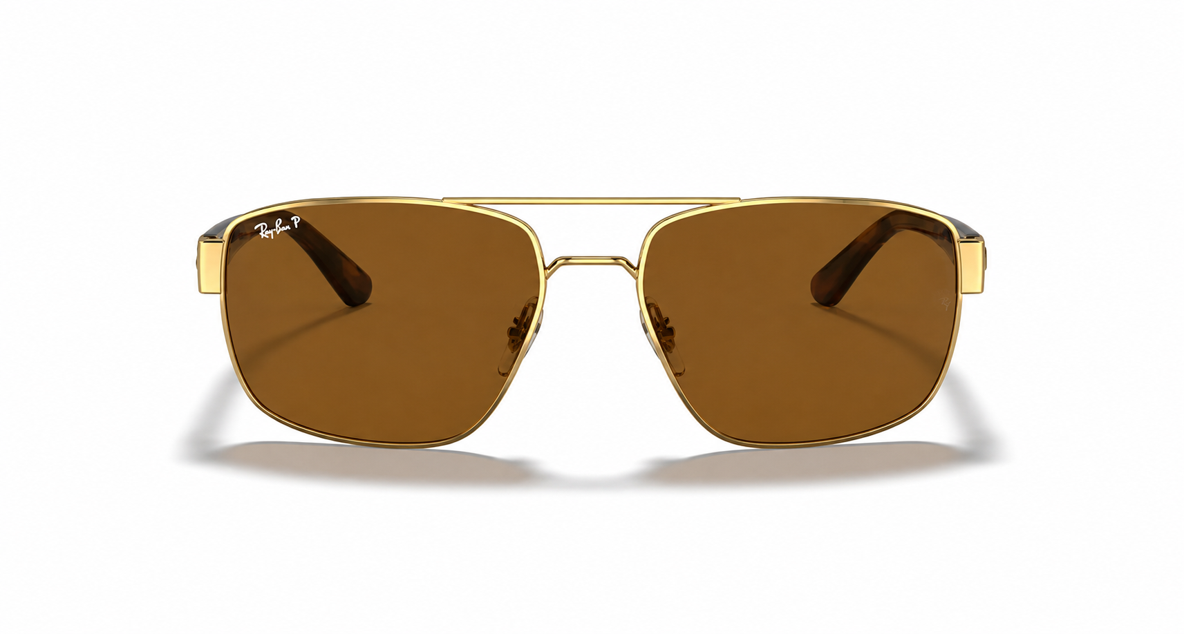 Ray-Ban RB3663 Sunglasses front view - Colour: Arista Gold - Lens: B-15 Brown Polarised - Media: Original Ray-Ban Polarised