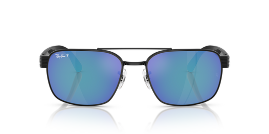 Ray-Ban RB3751CH Polarised+ Sunglasses front view - Colour: Polished Black / Grey Mirror Blue Polarised+