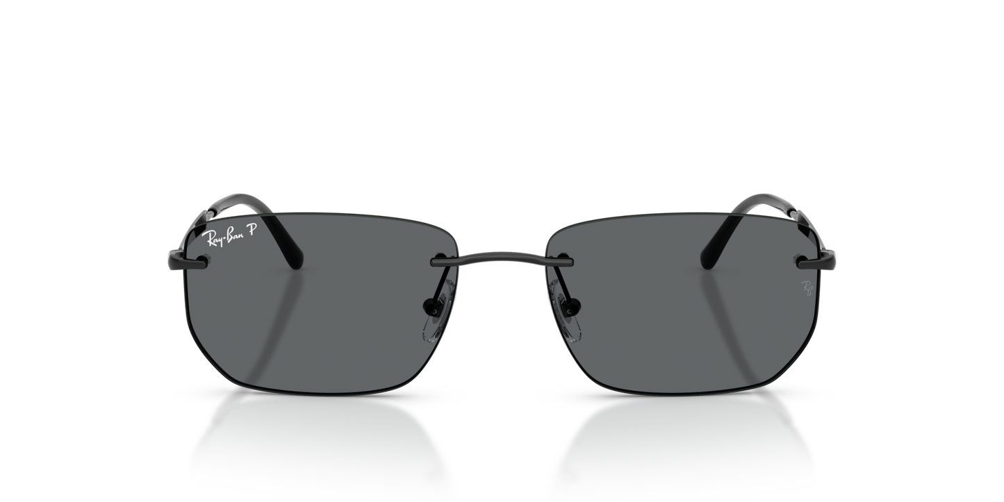 Ray-Ban RB3768 Sunglasses front view - Colour: Polished Black / Dark Grey Polarised