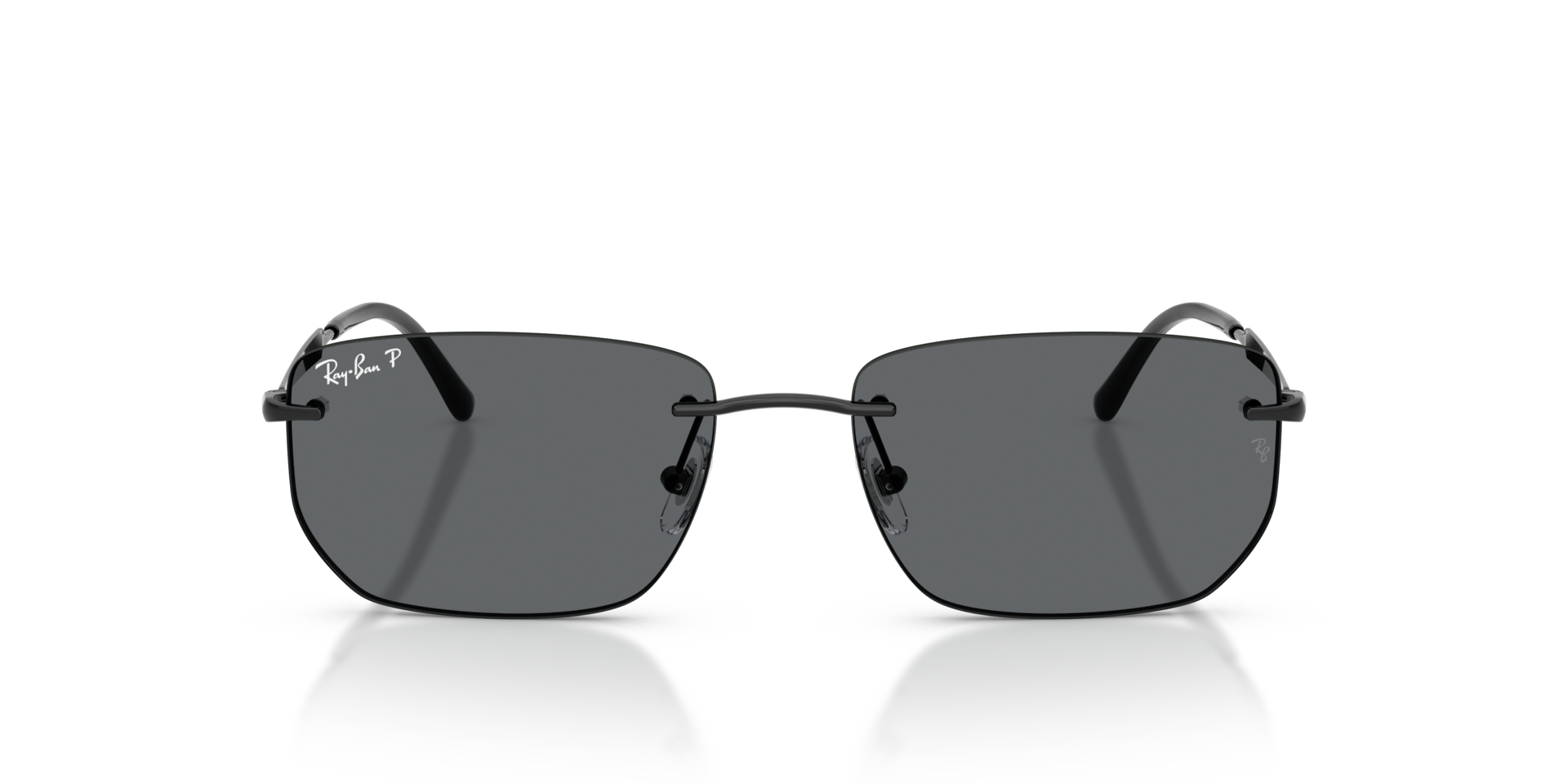 Ray-Ban RB3768 Sunglasses front view - Colour: Polished Black / Dark Grey Polarised