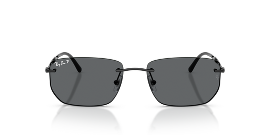 Ray-Ban RB3768 Sunglasses front view - Colour: Polished Black / Dark Grey Polarised