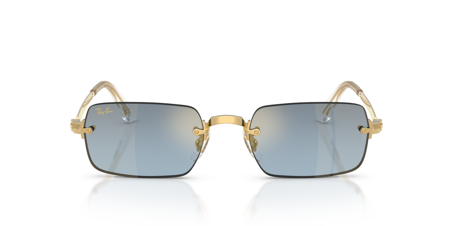 Ray-Ban RB3928 by A$AP Rocky Sunglasses front view - Colour: Polished Arista Gold / Blue to Dark Grey Gradient