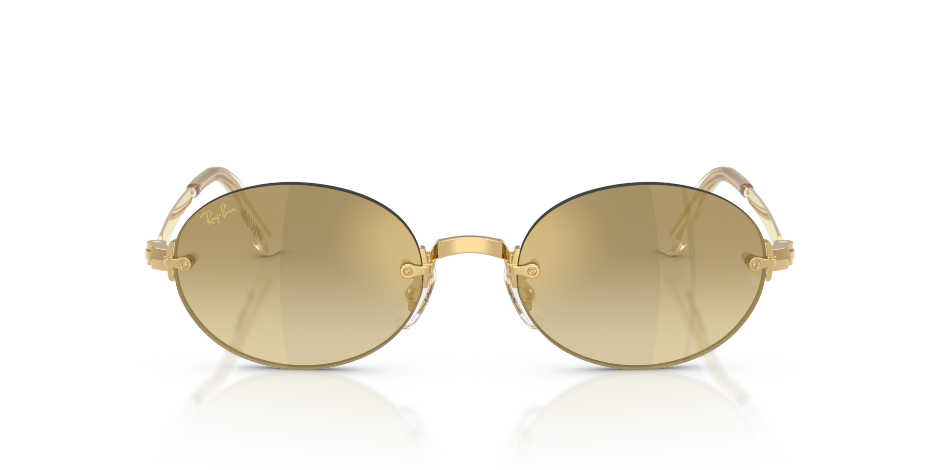Ray-Ban RB3929 by A$AP Rocky Sunglasses front view - Colour: Polished Arista Gold / Brown and Gold Mirror Gradient