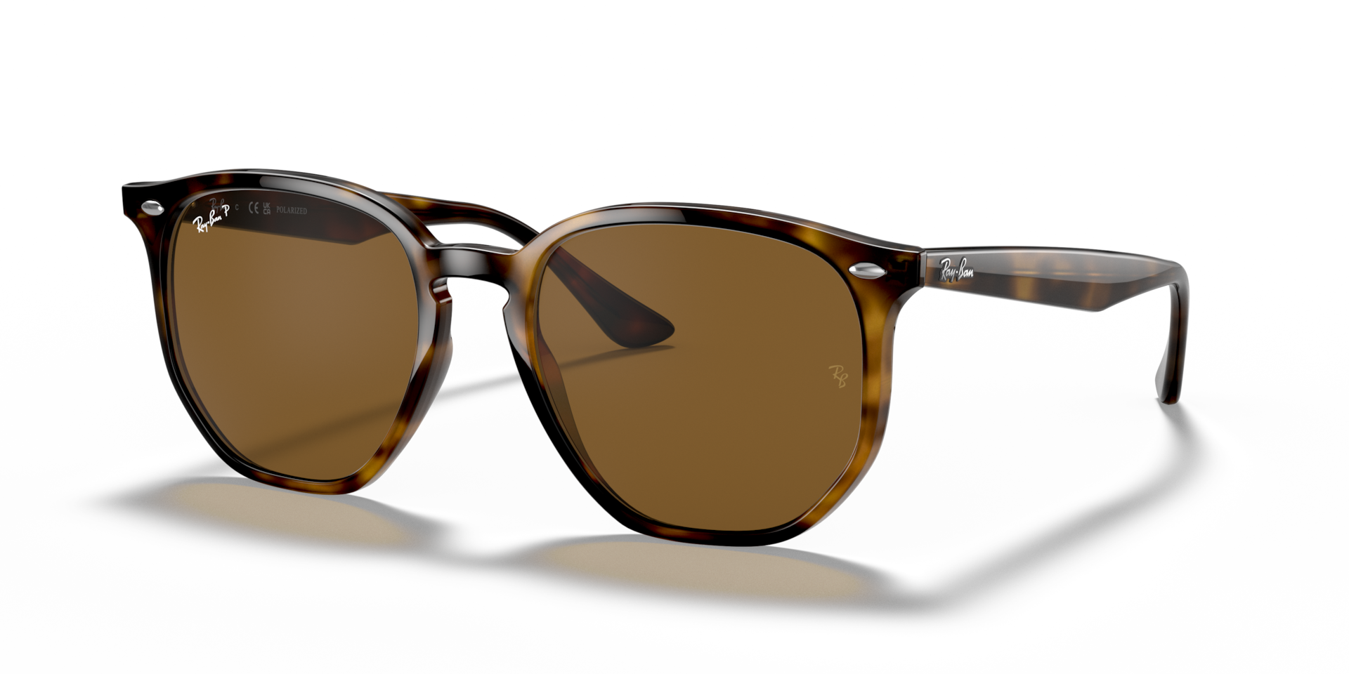Ray-Ban RB4306 Sunglasses angle view - Colour: Light Havana / Brown Polarised