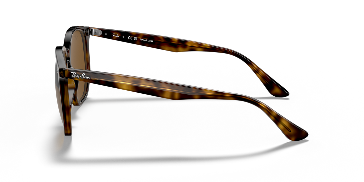 Ray-Ban RB4306 Sunglasses side view - Colour: Light Havana / Brown Polarised