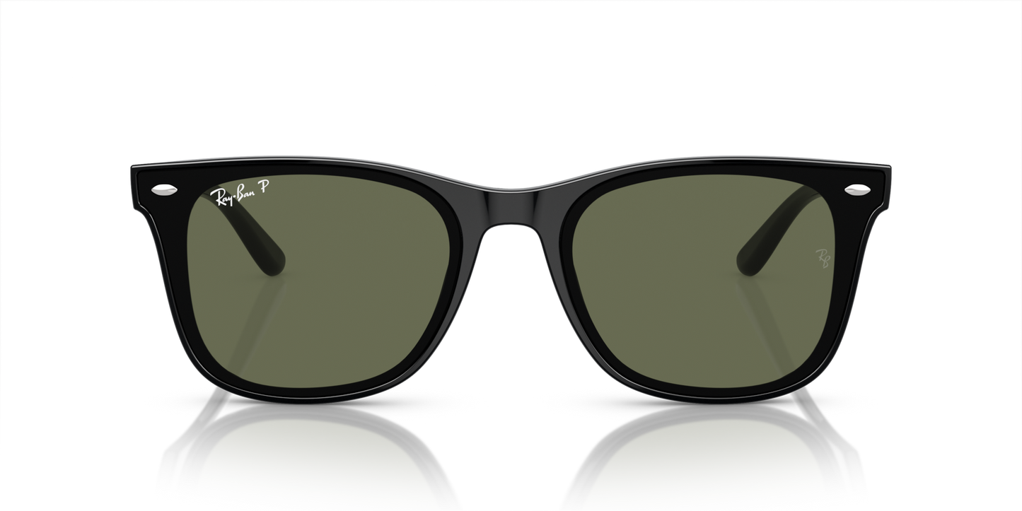 Ray-Ban RB4420 Sunglasses front view - Colour: Polished Black / Dark Green Polarised