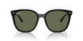 Ray-Ban RB4423D Low Bridge Fit Sunglasses front view - Colour: Polished Black / Dark Green Polarised
