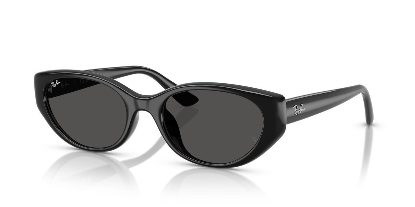 Ray-Ban RB4457D Bio-Based Sunglasses angle view - Colour: Polished Black / Dark Grey