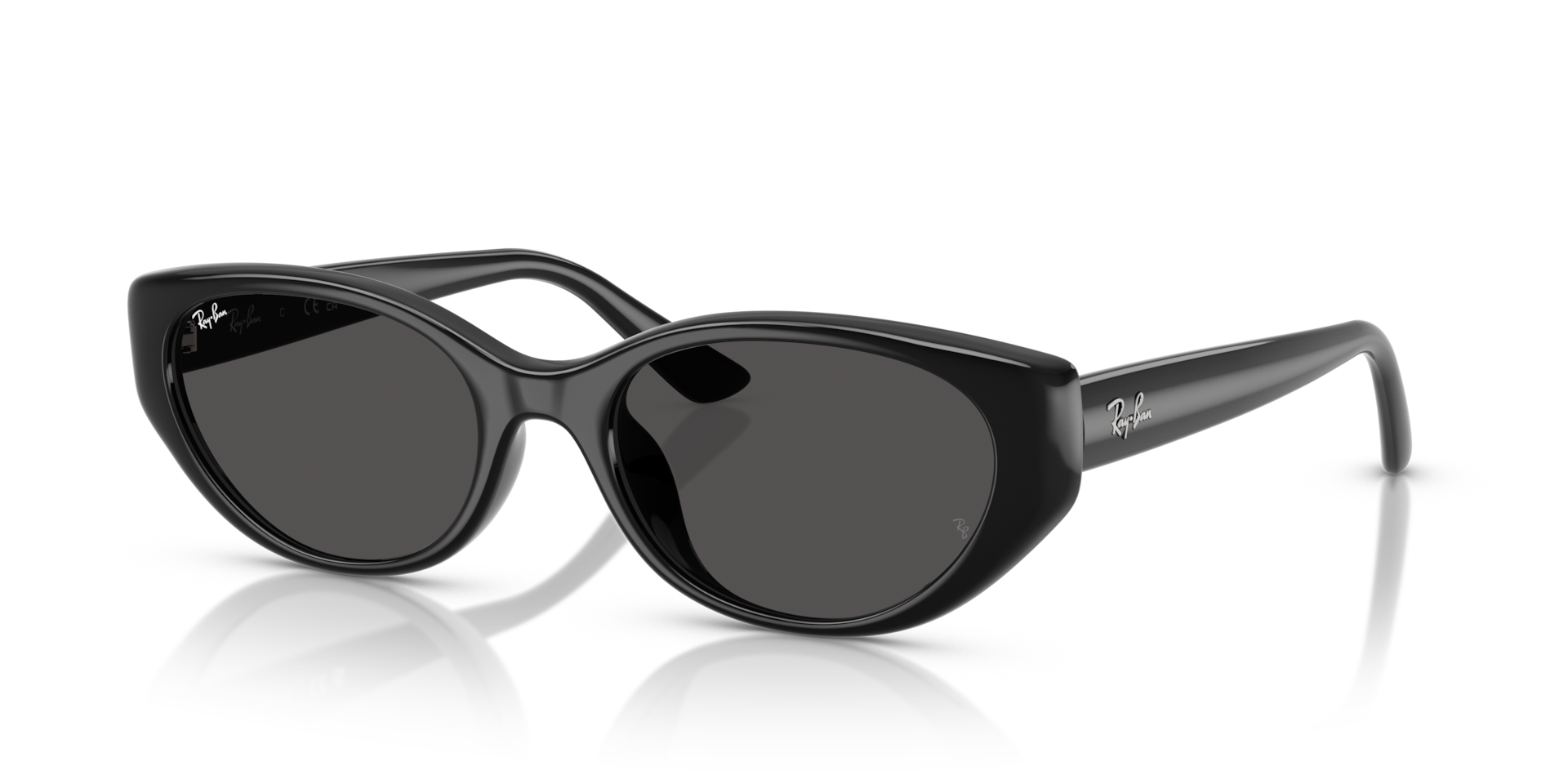 Ray-Ban RB4457D Bio-Based Sunglasses angle view - Colour: Polished Black / Dark Grey