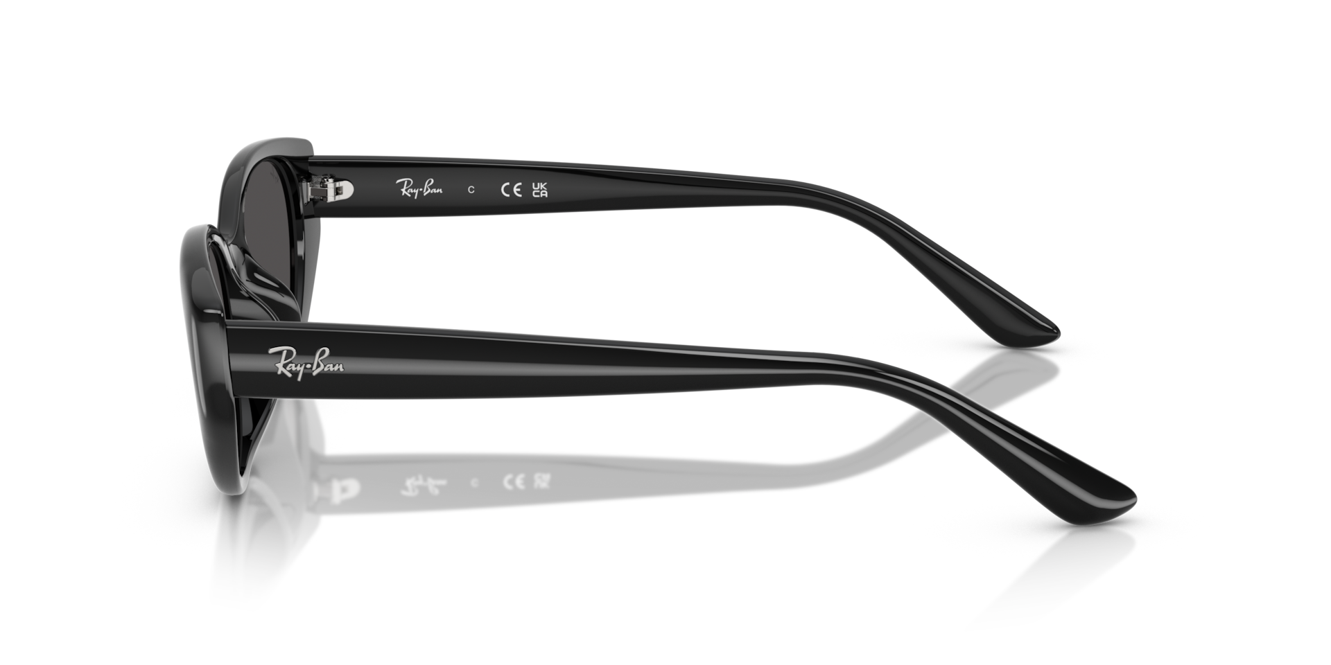 Ray-Ban RB4457D Bio-Based Sunglasses side view - Colour: Polished Black / Dark Grey