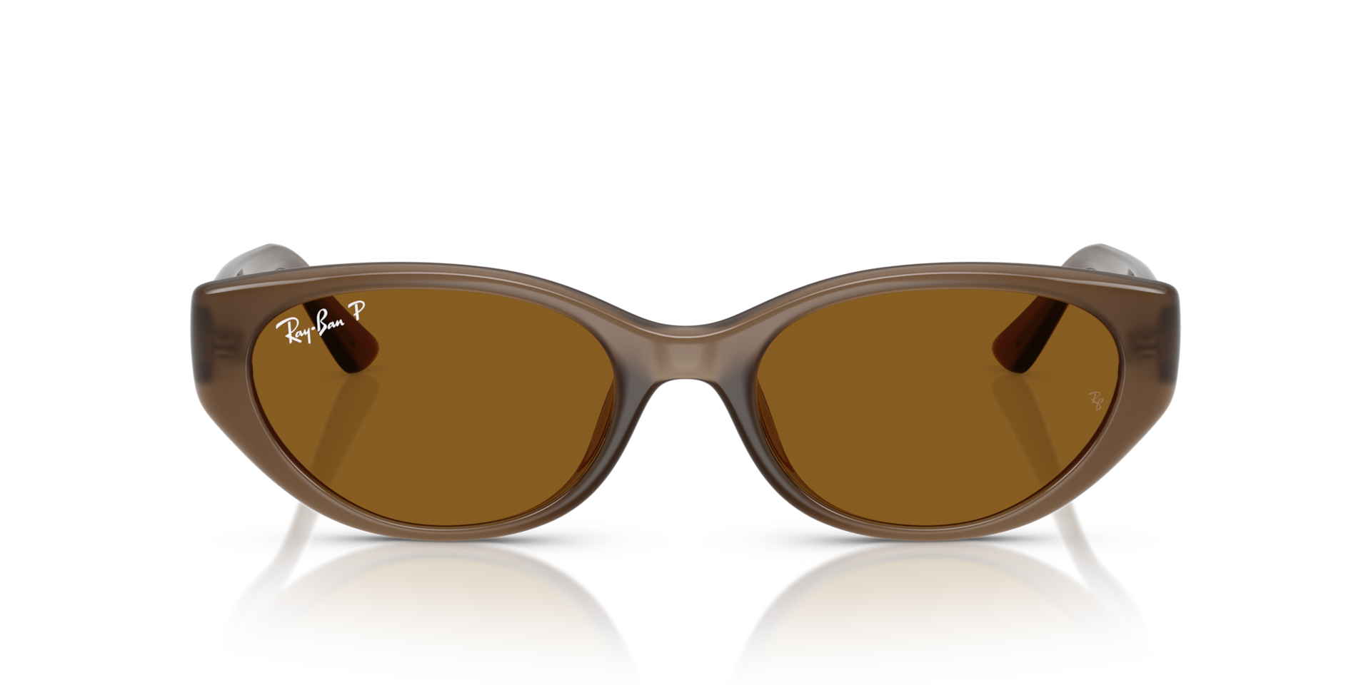 Ray-Ban RB4457D Bio-Based Sunglasses front view - Colour: Polished Transparent Brown / Dark Brown Polarised
