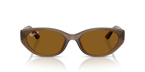 Ray-Ban RB4457D Bio-Based Sunglasses - Polished Transparent Brown / Dark Brown Polarised