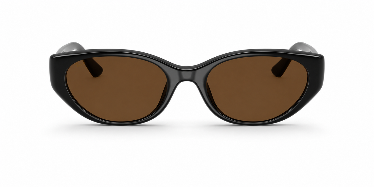 Ray-Ban RB4457D Bio-Based Sunglasses front view - Colour: Polished Black - Lens: Brown solid tint - Media: Custom Polarised Brown solid tint