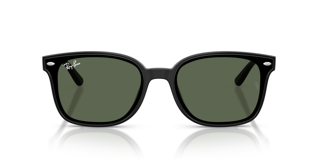 Ray-Ban RB4461D Low Bridge Fit Sunglasses front view - Colour: Polished Black / Dark Green