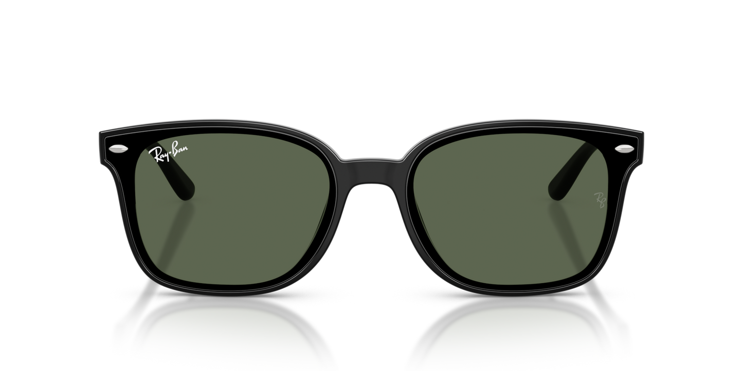Ray-Ban RB4461D Low Bridge Fit Sunglasses front view - Colour: Polished Black / Dark Green