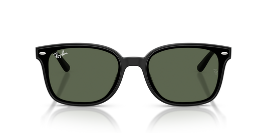Ray-Ban RB4461D Low Bridge Fit Sunglasses front view - Colour: Polished Black / Dark Green