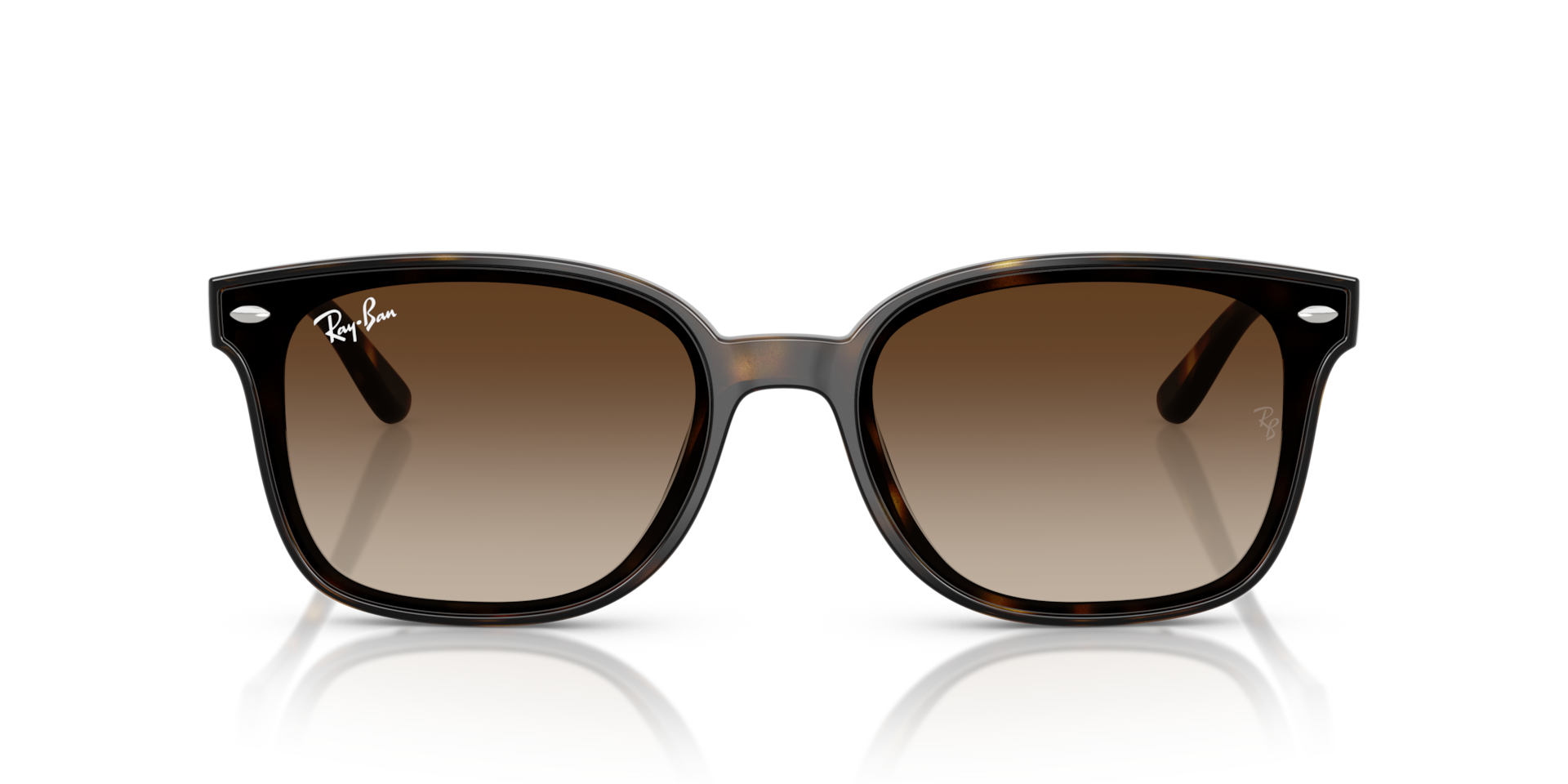 Ray-Ban RB4461D Low Bridge Fit Sunglasses front view - Colour: Polished Havana / Brown Gradient