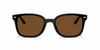 Ray-Ban RB4461D Low Bridge Fit Sunglasses front view - Colour: Polished Black - Lens: Brown solid tint - Media: Custom Polarised Brown solid tint