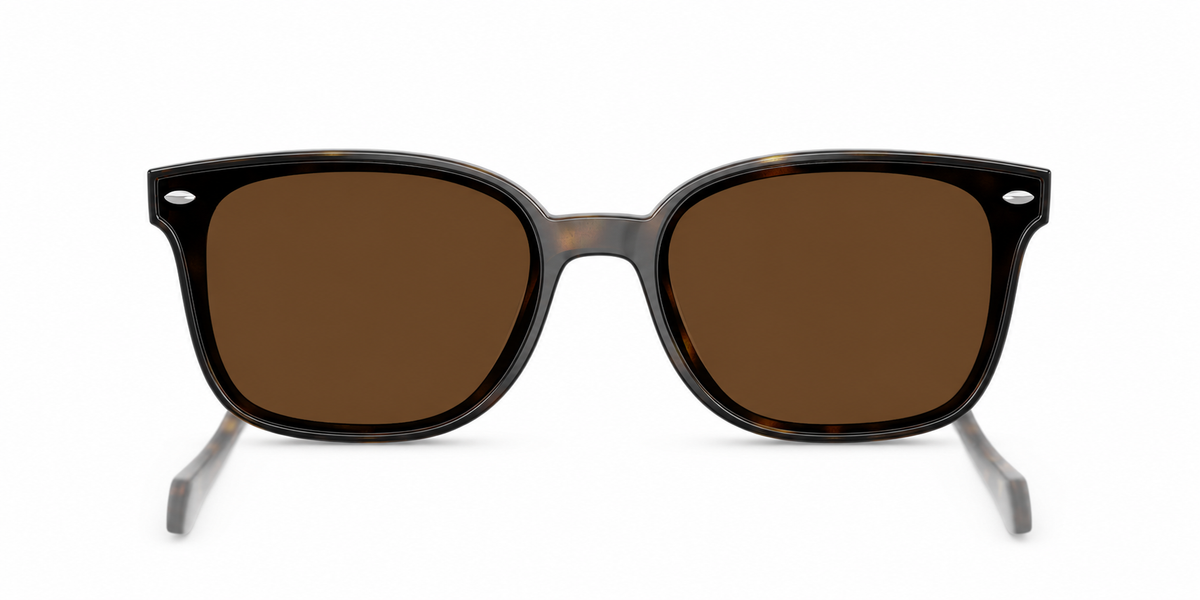 Ray-Ban RB4461D Low Bridge Fit Sunglasses front view - Colour: Polished Havana - Lens: Brown solid tint - Media: Custom Polarised Brown solid tint