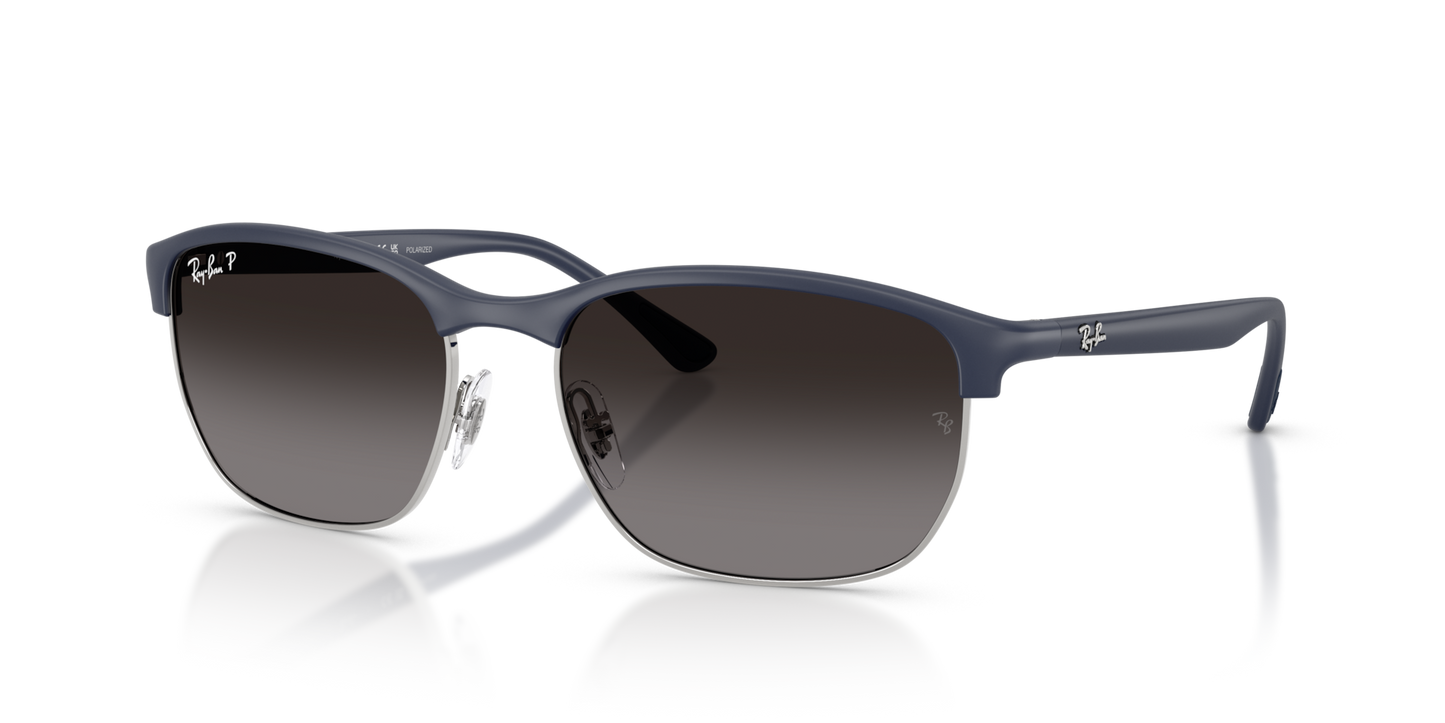 Ray-Ban RB4469 Liteforce Sunglasses angle view - Colour: Matte Sand Dark Blue / Grey Gradient Polarised