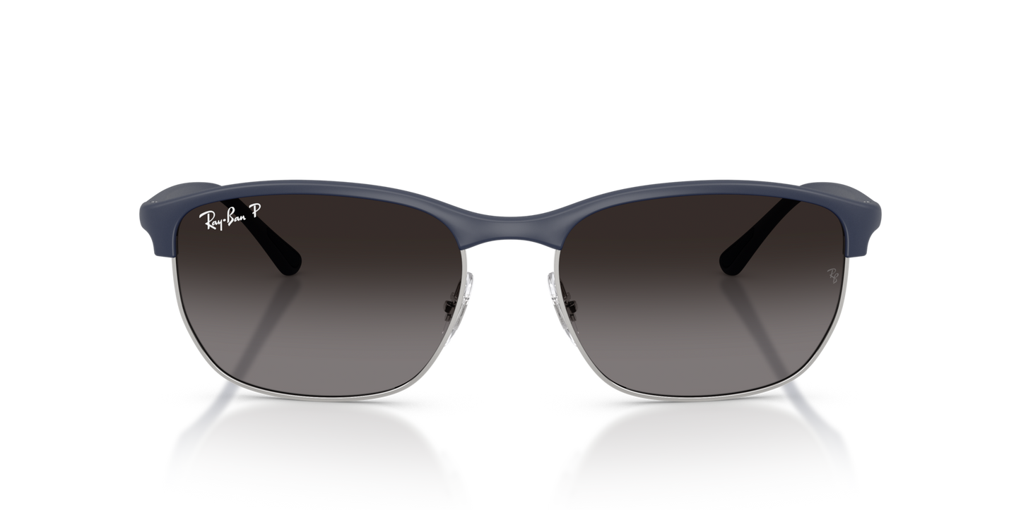 Ray-Ban RB4469 Liteforce Sunglasses front view - Colour: Matte Sand Dark Blue / Grey Gradient Polarised
