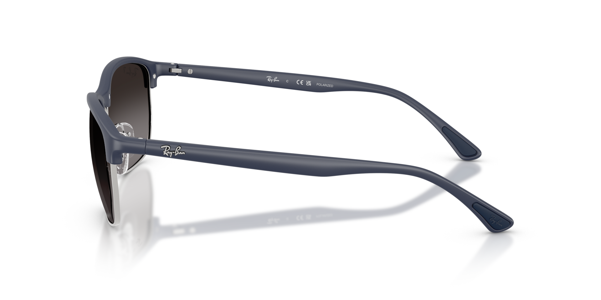 Ray-Ban RB4469 Liteforce Sunglasses side view - Colour: Matte Sand Dark Blue / Grey Gradient Polarised