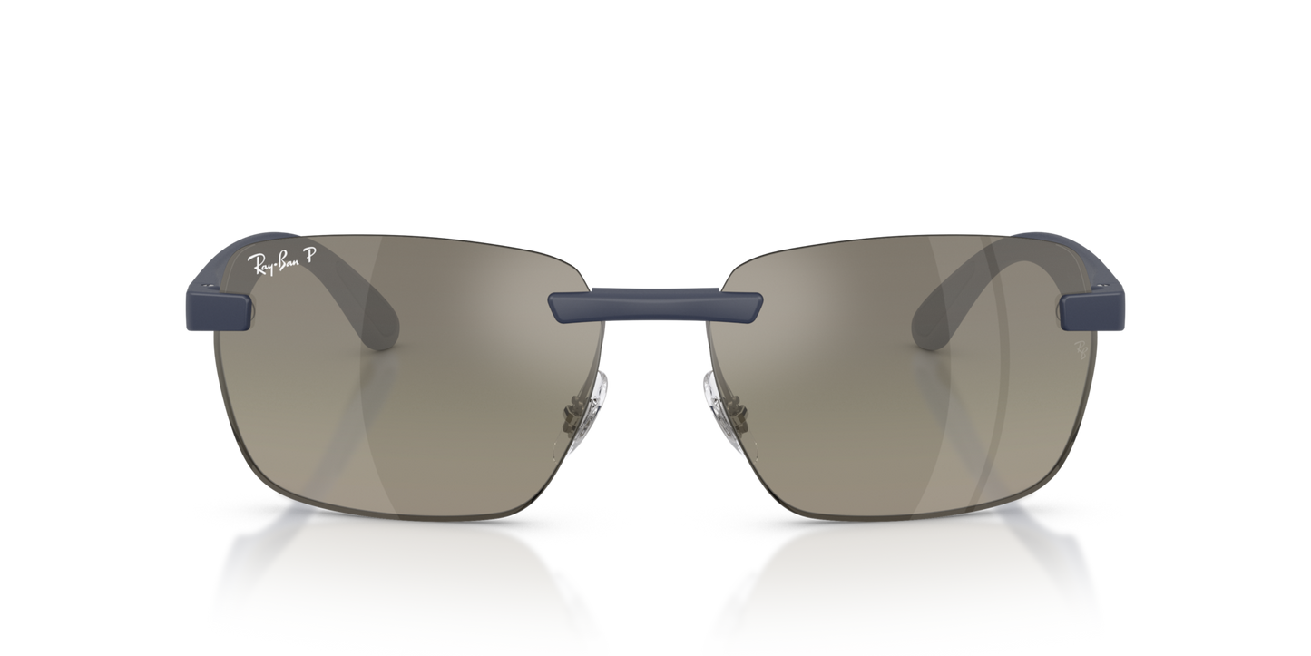 Ray-Ban RB4470CH Polarised+ Sunglasses front view - Colour: Polished Sand Dark Blue / Grey Gradient Polarised+