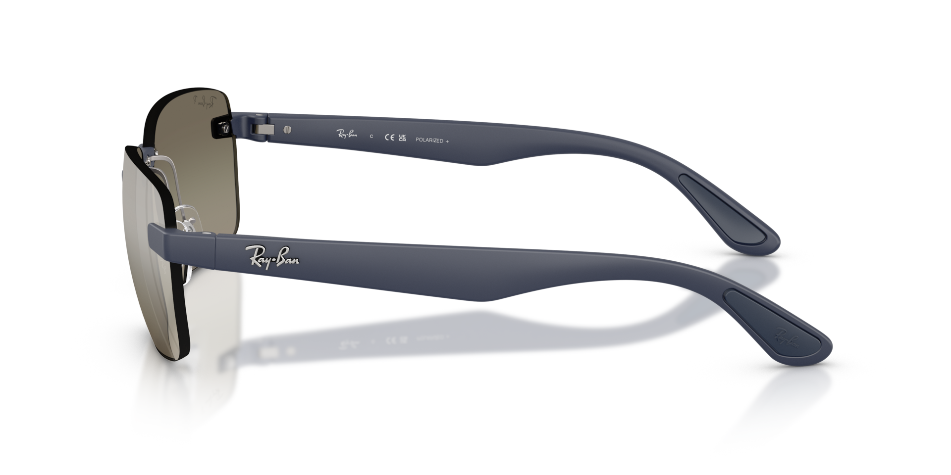 Ray-Ban RB4470CH Polarised+ Sunglasses side view - Colour: Polished Sand Dark Blue / Grey Gradient Polarised+