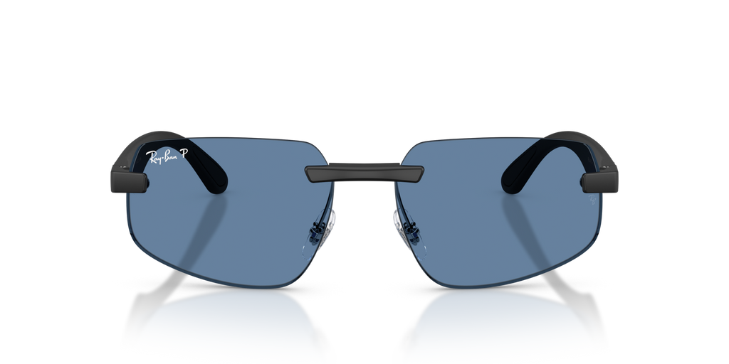 Ray-Ban RB4475CH Polarised Sunglasses front view - Colour: Matte Sand Black / Polarised Blue