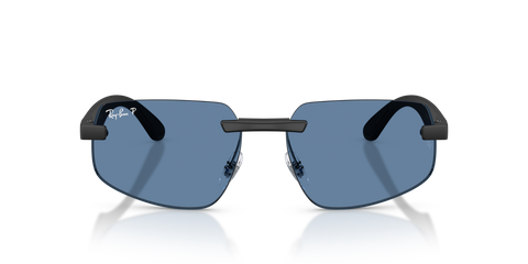Ray-Ban RB4475CH Polarised Sunglasses - Matte Sand Black / Polarised Blue