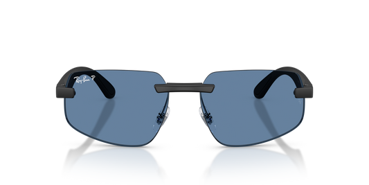 Ray-Ban RB4475CH Polarised Sunglasses front view - Colour: Matte Sand Black / Polarised Blue